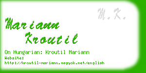 mariann kroutil business card